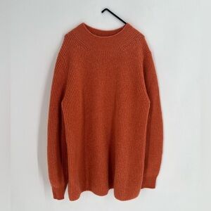 Cos Alpaca Wool Blend Mock Neck Soft Knitted Top Back Keyhole Sweater